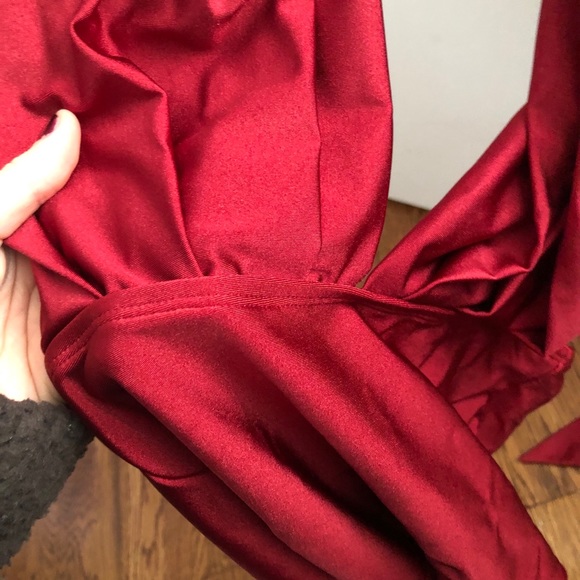 Red silk bodysuit showpo - Picture 5 of 5